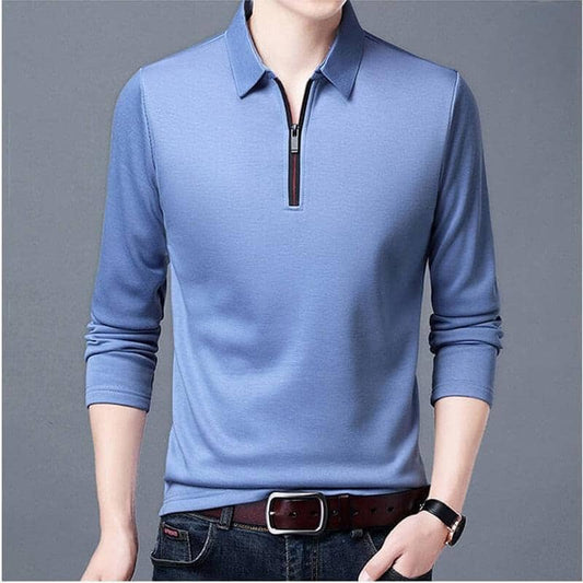 Long Sleeve Dress Shirt with Zipper